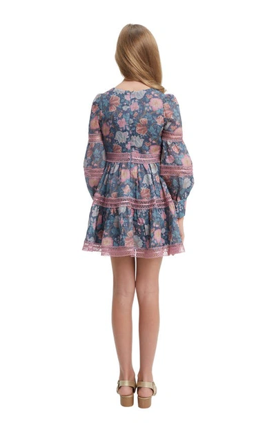 Shop Bardot Junior Kids' Carmina Floral Long Sleeve Party Dress In Wall Floral