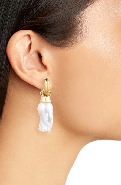 Shop Eliou Stina Baroque Pearl Drop Earrings In Gold