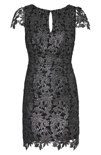 Shop Milly Shayna Metallic Floral Guipure Lace Cocktail Minidress In Black