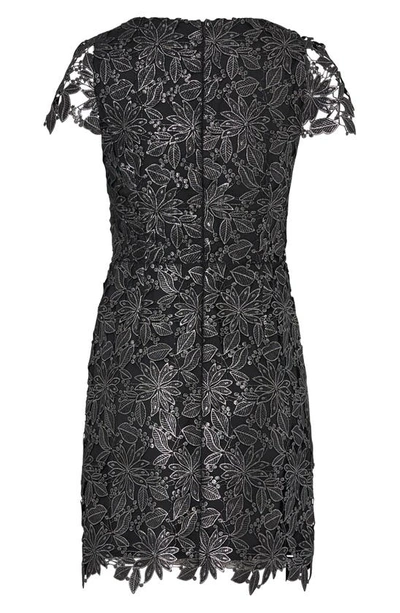 Shop Milly Shayna Metallic Floral Guipure Lace Cocktail Minidress In Black