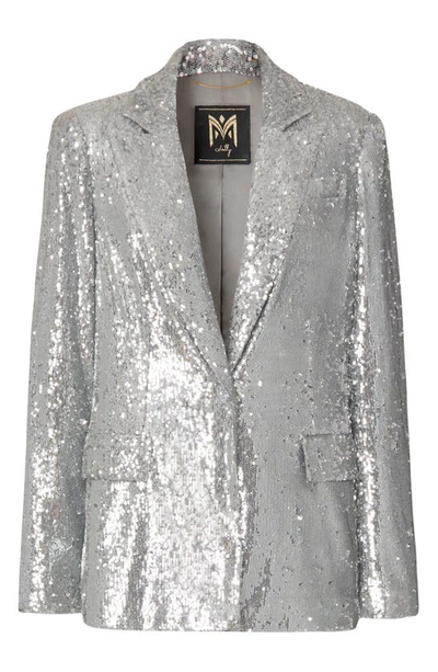 Shop Milly Alexa Sequin Blazer In Silver