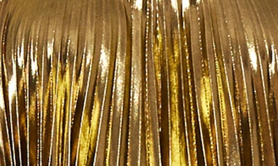 Shop Milly Irene Pleated Asymmetric Hem Midi Dress In Gold