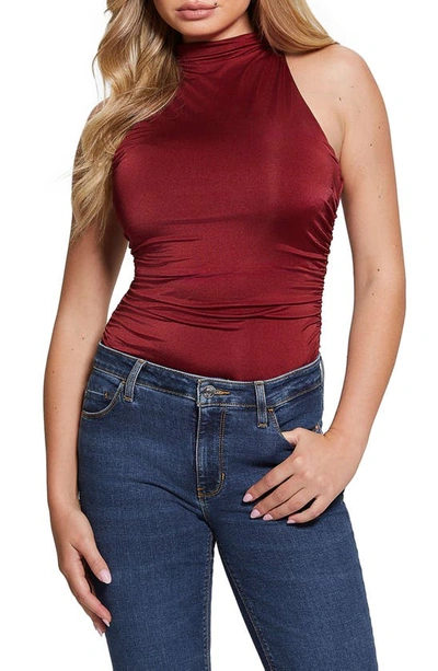 Shop Guess Maeve Mock Neck Sleeveless Top In Tahiti Red