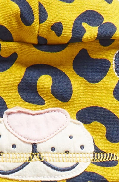Shop Mini Boden Kids' Faux Fur Lined Leopard Hoodie In Dijon Yellow Leopard