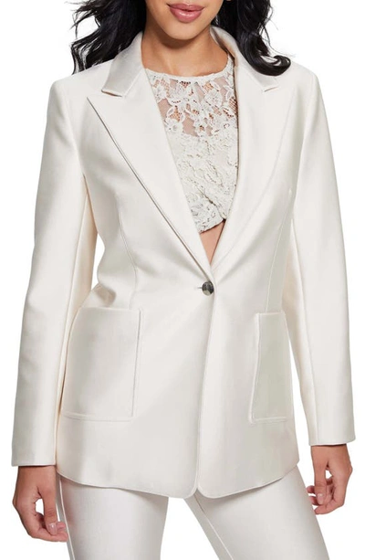 Shop Guess Carly One-button Blazer In Muted Stone