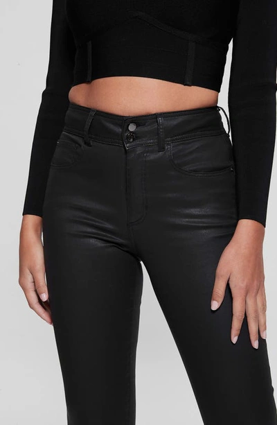 Shop Guess Shape Up Coated High Waist Straight Leg Jeans In Harr