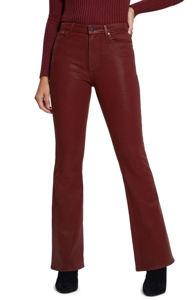 Shop Guess Sexy Coated Flare Jeans In Red