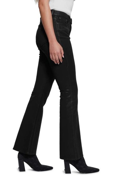 Shop Guess Sexy Coated Flare Jeans In Jet Black Multi