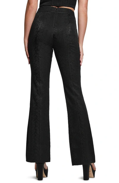 Shop Guess Kiersten High Waist Lace-up Bootcut Pants In Black
