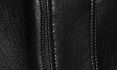 Shop Guess Rochelle Faux Leather Crop Moto Jacket In Jet Black