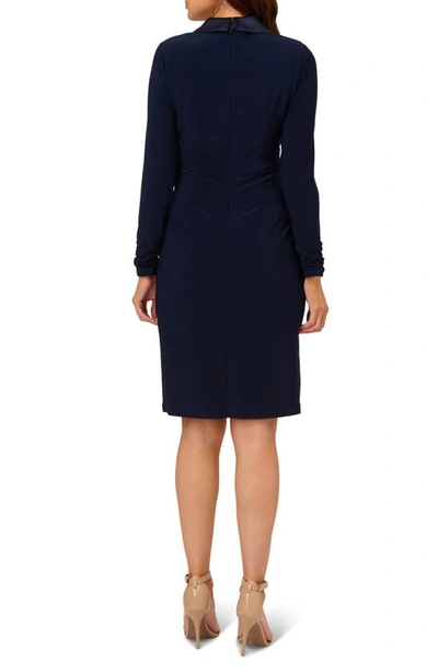 Adrianna Papell Jersey Tuxedo Dress In Midnight