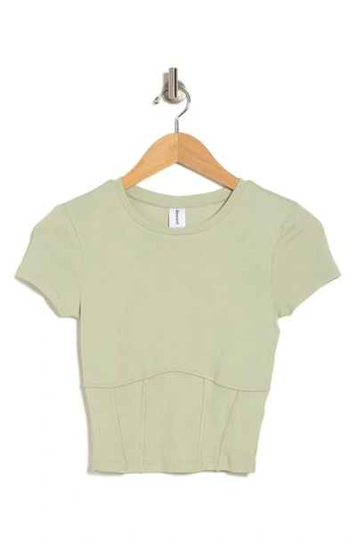Shop Abound Corset Seamed Baby T-shirt In Green Desert