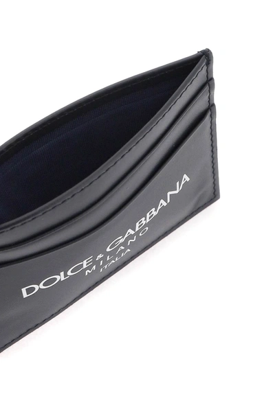 Shop Dolce & Gabbana Logo Leather Cardholder Men In Blue