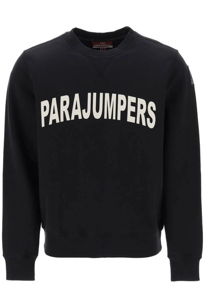 Shop Parajumpers 'caleb' Logo Print Sweatshirt Men In Black