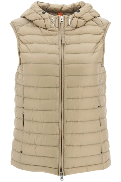 Shop Parajumpers 'hope' Hooded Down Vest Women In Cream