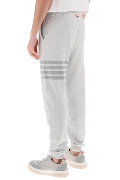 Shop Thom Browne Cotton 4-bar Sweatpants Men In Gray
