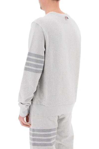 Shop Thom Browne Cotton 4-bar Sweatshirt Men In Gray