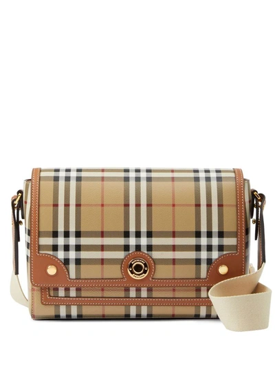 Shop Burberry Note Medium Crossbody Bag In Leather Brown