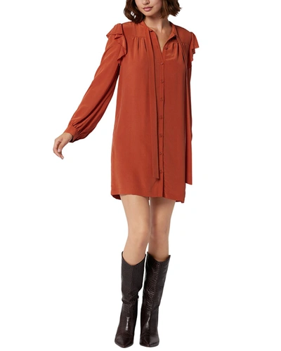 Shop Joie Eloise Dress Silk Mini Dress In Orange
