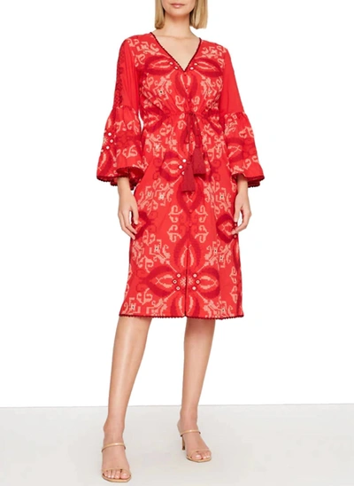 Figue Minette Dress In Crimson Red In Red