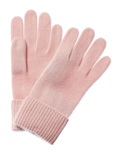 Shop Portolano Cashmere Knit Gloves In Pink