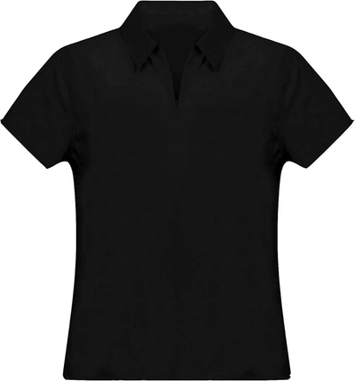 Shop Spanx Women's Sunshine Short Sleeve Zipper Top T-shirt In Black