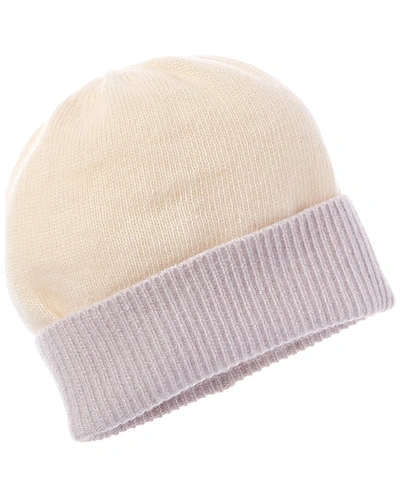 Shop Portolano Colorblocked Cashmere Hat In White
