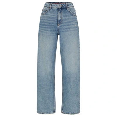 Shop Hugo Relaxed-fit Jeans In Blue Rigid Denim