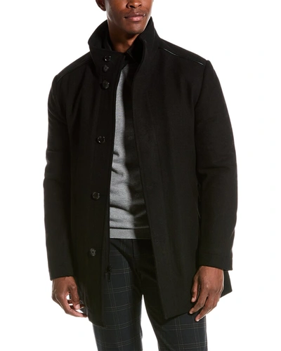 Shop English Laundry Wool-blend Coat In Black