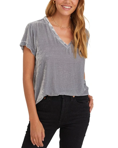 Shop Bella Dahl V-neck Silk-blend T-shirt In Multi