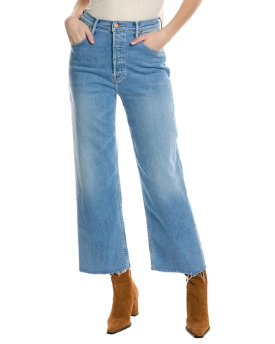 Shop Mother Denim High-waist Spinner Ankle Fray In The Blink Of An Eye Straight Jean In Blue