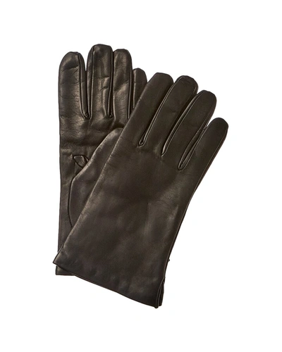 Shop Portolano Wool-lined Leather Gloves In Black