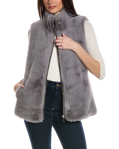 Shop La Fiorentina Zipper Vest In Grey