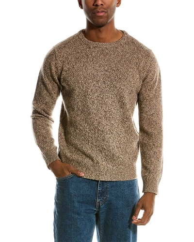 Shop Scott & Scott London Merino Wool Crewneck Sweater In Brown