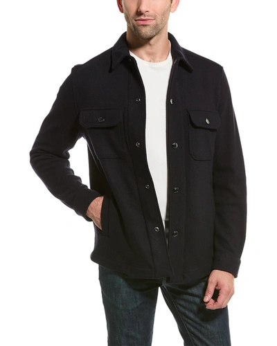 Shop Hugo Boss Relaxed Fit Wool-blend Jacket In Blue
