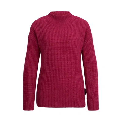 Shop Hugo Mock-neck Sweater In A Wool Blend In Pink