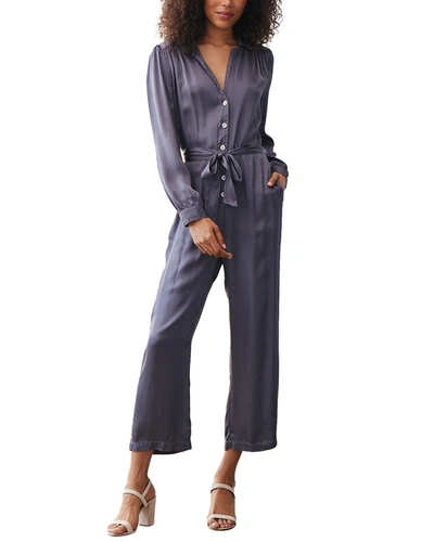 Shop Bella Dahl Gathered Button Front Jumpsuit In Grey