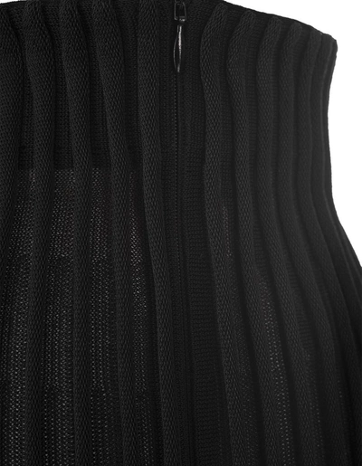 Shop Alaïa Pleated Short Skirt In Black