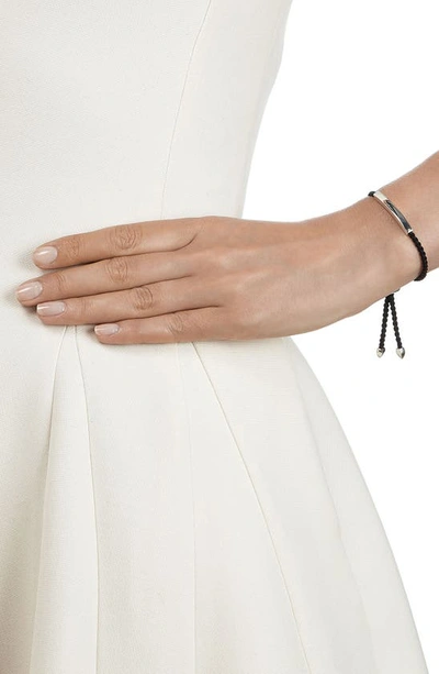 Shop Monica Vinader Linear Friendship Bracelet In Silver/ Black