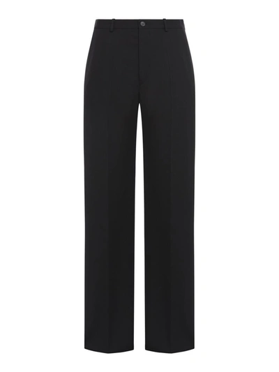 Shop Balenciaga Regular & Straight Leg Pants In Black