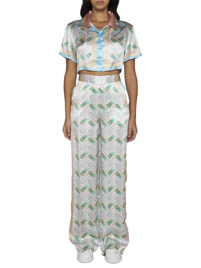 Shop Casablanca Trousers In Ping Pong Print