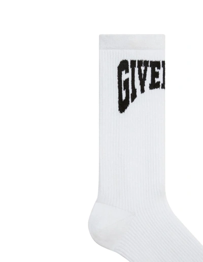 Shop Givenchy College Socks In White