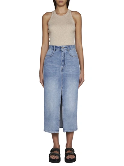 Shop Isabel Marant Skirts In Ice Blue