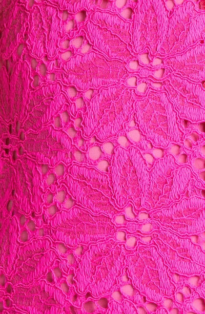Shop Rotate Birger Christensen Flounce Hem Lace Slipdress In Pink Glo