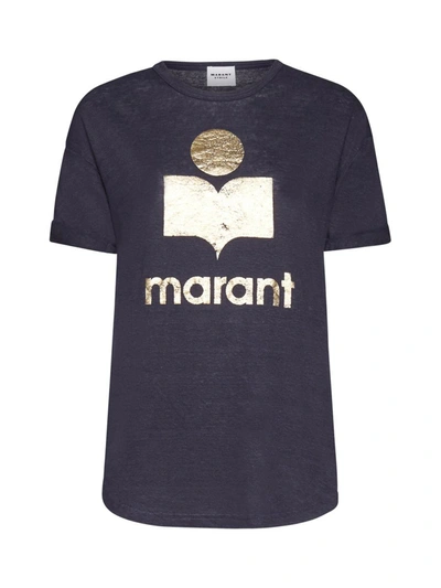 Shop Isabel Marant Étoile Marant Etoile T-shirts And Polos In Faded Night/gold
