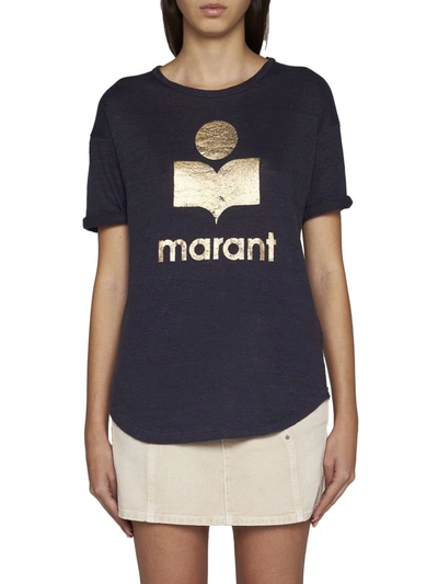 Shop Isabel Marant Étoile Marant Etoile T-shirts And Polos In Faded Night/gold
