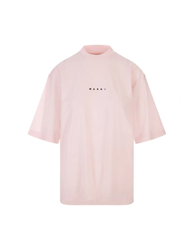Shop Marni Oversize T-shirt With Logo In Pink