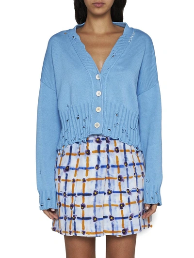 Shop Marni Sweaters In Iris Blue