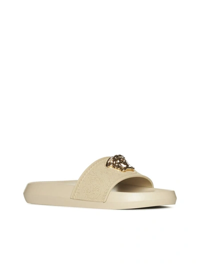 Shop Versace Sandals In Sand  Gold