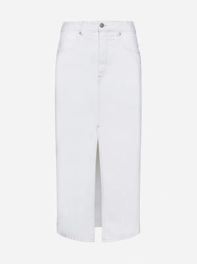 Shop Isabel Marant Julicia Denim Midi Skirt In White